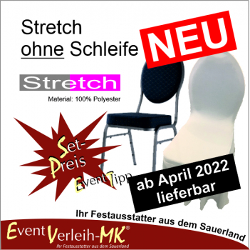 Bankettstuhl & Stuhlhusse ohne Schleife - weiß - stretch - inkl. Reinigung